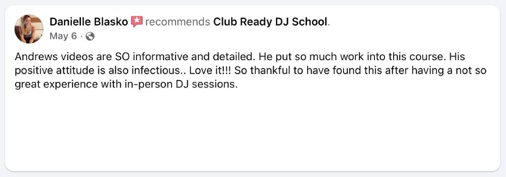 Student testimonial