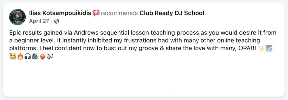 Student testimonial