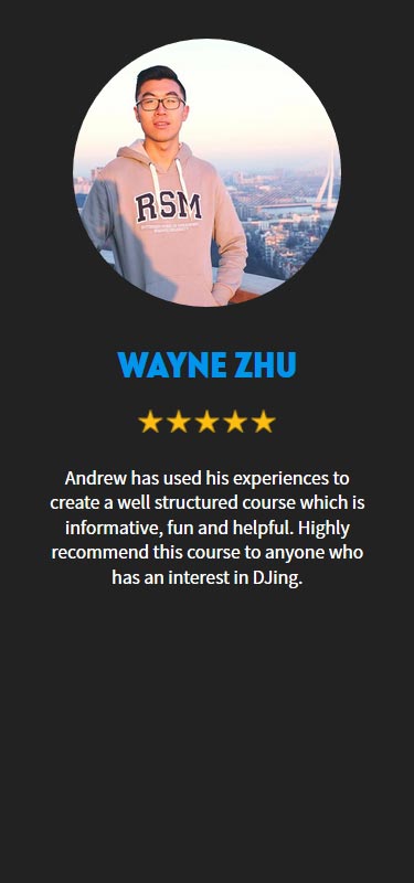 Wayne Zhu testimonial